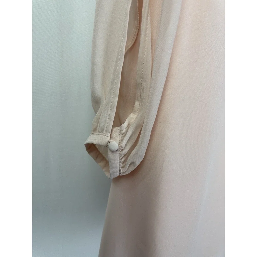 Gianni Bini Women's Blush Pink V Neck Long Sleeve‎ Shift Dress Size M